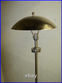 Vintage Art Deco Floor Mushroom Lamp Chrome Made In USA