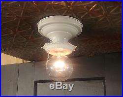 Vintage Art Deco Flush Mount Ceiling Light Fixture Pull Switch Closet Lamp