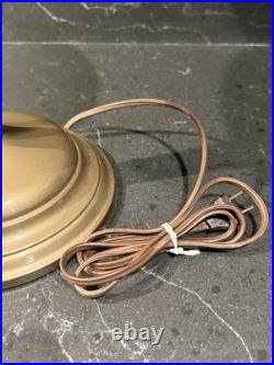 Vintage Art Deco Flying Saucer Desk, Lamp Military Style Gold Metal Tilt Lamp