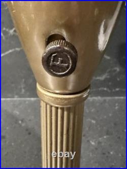 Vintage Art Deco Flying Saucer Desk, Lamp Military Style Gold Metal Tilt Lamp