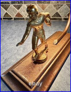 Vintage Art Deco Football Player Desk Table Accent Lamp Light Antique 1900s Vtg