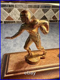 Vintage Art Deco Football Player Desk Table Accent Lamp Light Antique 1900s Vtg