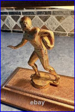 Vintage Art Deco Football Player Desk Table Accent Lamp Light Antique 1900s Vtg