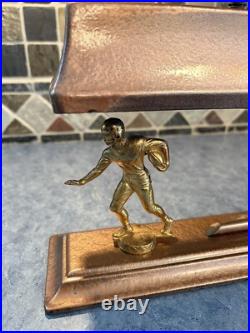 Vintage Art Deco Football Player Desk Table Accent Lamp Light Antique 1900s Vtg