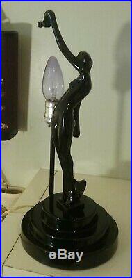 Vintage Art Deco Frankart Sarsaparilla Nude Nymph Naked Girl Table Lamp