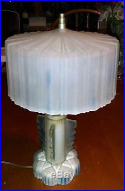 Vintage Art Deco Frosted Glass Lamp, Very Retro, Mid Century Glass Shade, Cool