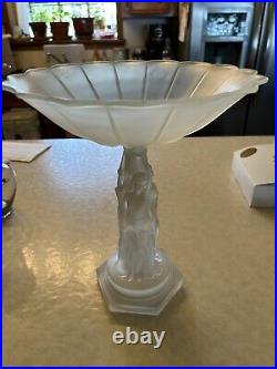 Vintage Art Deco German Walther & Sohne Frosted Glass Three Grace withCompote