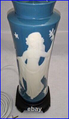 Vintage Art Deco Geza De Vegh for Lenox Nude Persephone Porcelain Lamp USA