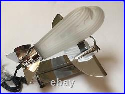 Vintage Art Deco Glass Airplane Lamp