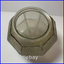 Vintage Art Deco Glass Dome & Metal, Woman at Spinning Wheel Table Lamp, WORKS