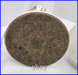 Vintage Art Deco Glass Globe Table Lamp Light Wood Base Works 16