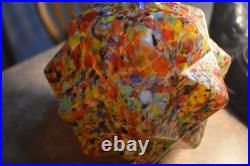 Vintage Art Deco Gondolas Spatter Glass Starburst Globe Table Lamp Working (s)