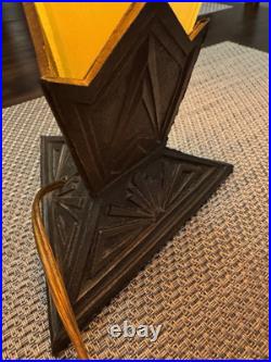 Vintage Art Deco Gothic Style Table Lamp Sharp Glass Aggressive Metal Luxury