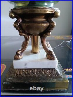 Vintage Art Deco Green Dome Lamp With cherubs. 33