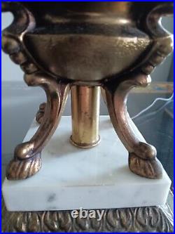 Vintage Art Deco Green Dome Lamp With cherubs. 33