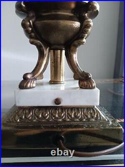 Vintage Art Deco Green Dome Lamp With cherubs. 33