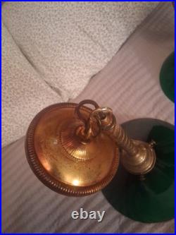 Vintage Art Deco Green Glass Pendant Lamps