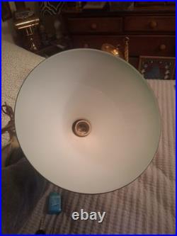 Vintage Art Deco Green Glass Pendant Lamps