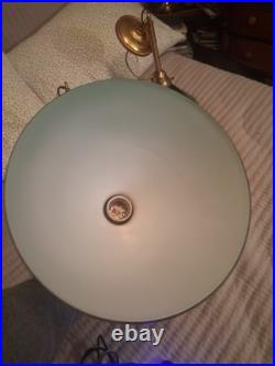 Vintage Art Deco Green Glass Pendant Lamps