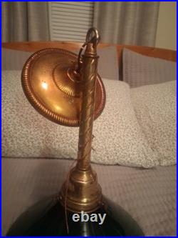 Vintage Art Deco Green Glass Pendant Lamps