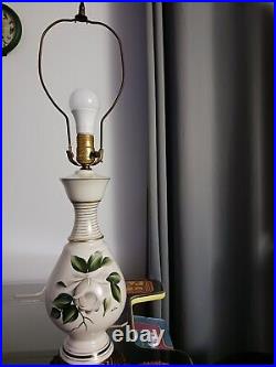 Vintage Art Deco Hand Painted flower Lamp Artist Signed