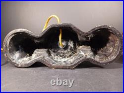 Vintage Art Deco Harlequin & Jester Musicians Amber Globe TV Lamp 1930s