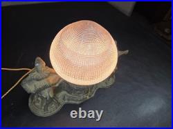 Vintage Art Deco Harlequin & Jester Musicians Amber Globe TV Lamp 1930s VIDEO