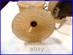 Vintage Art Deco Heart Shaped Lamp Set Boudoir Table & Bed Lamp By Af. Kingsberg