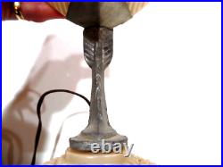 Vintage Art Deco Heart Shaped Lamp Set Boudoir Table & Bed Lamp By Af. Kingsberg