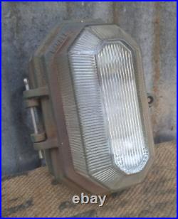 Vintage Art Deco Industrial Wardle Prismalux Bunker Wall Lamp Bulkhead Light