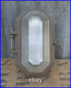 Vintage Art Deco Industrial Wardle Prismalux Bunker Wall Lamp Bulkhead Light