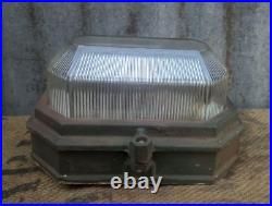 Vintage Art Deco Industrial Wardle Prismalux Bunker Wall Lamp Bulkhead Light
