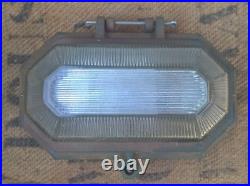 Vintage Art Deco Industrial Wardle Prismalux Bunker Wall Lamp Bulkhead Light