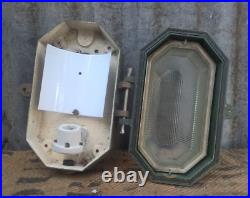 Vintage Art Deco Industrial Wardle Prismalux Bunker Wall Lamp Bulkhead Light
