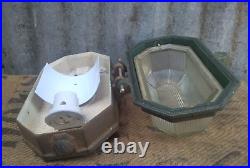 Vintage Art Deco Industrial Wardle Prismalux Bunker Wall Lamp Bulkhead Light