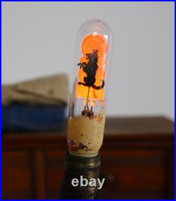 Vintage Art Deco Lamp Aerolux Filament Light bulb Scottie Dog Antique Orange