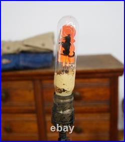 Vintage Art Deco Lamp Aerolux Filament Light bulb Scottie Dog Antique Orange