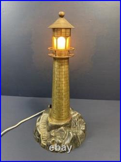 Vintage Art Deco Lighthouse Bronze Light House Maritime Beach Light house Light