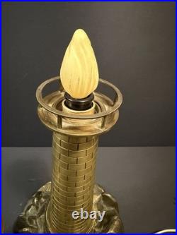 Vintage Art Deco Lighthouse Bronze Light House Maritime Beach Light house Light