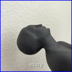 Vintage Art Deco MCM Black Nude Lady Erotica Sculpture Globe 28 Table Lamp 9lbs