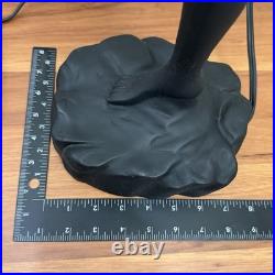 Vintage Art Deco MCM Black Nude Lady Erotica Sculpture Globe 32 Table Lamp 8lbs