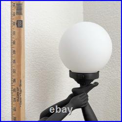 Vintage Art Deco MCM Black Nude Lady Erotica Sculpture Globe 32 Table Lamp 8lbs