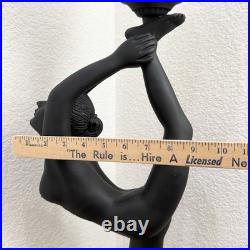 Vintage Art Deco MCM Black Nude Lady Erotica Sculpture Globe 32 Table Lamp 8lbs
