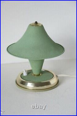 Vintage Art Deco Mid Century Modernist Green Mushroom Table/Desk Lamp