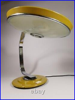 Vintage Art Deco Mid Century Mustard & Chrome FASE Desk Lamp Space age 1960s