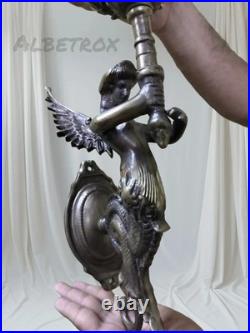 Vintage Art Deco Nouveau Brass Mermaid Wall Sconce Light Fixture Lamp