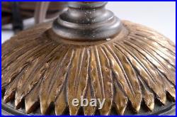Vintage Art Deco Nouveau Heavy Bronze Metal Lamp Shade Stands 14.5 High