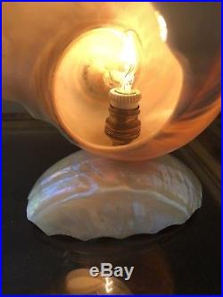 Vintage Art Deco Nouveau Nautilus Seashell Sea Shell Figural Lamp A5