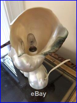 Vintage Art Deco Nouveau Nautilus Seashell Sea Shell Figural Lamp A6