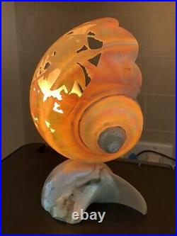 Vintage Art Deco Nouveau Nautilus Seashell Sea Shell Figural Lamp Tropical